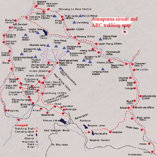 abc trek map with distance